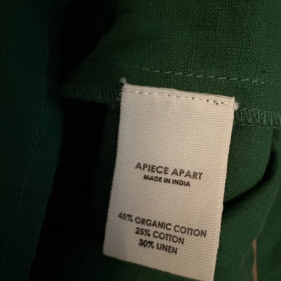 Apiece Apart Emerald Green Tiered Mini Linen Dress - Picture 6 of 6